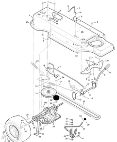 Motion Drive Diagram and Parts List for 387000X00A 2003 Briggs and Stratton Lawn Tractor